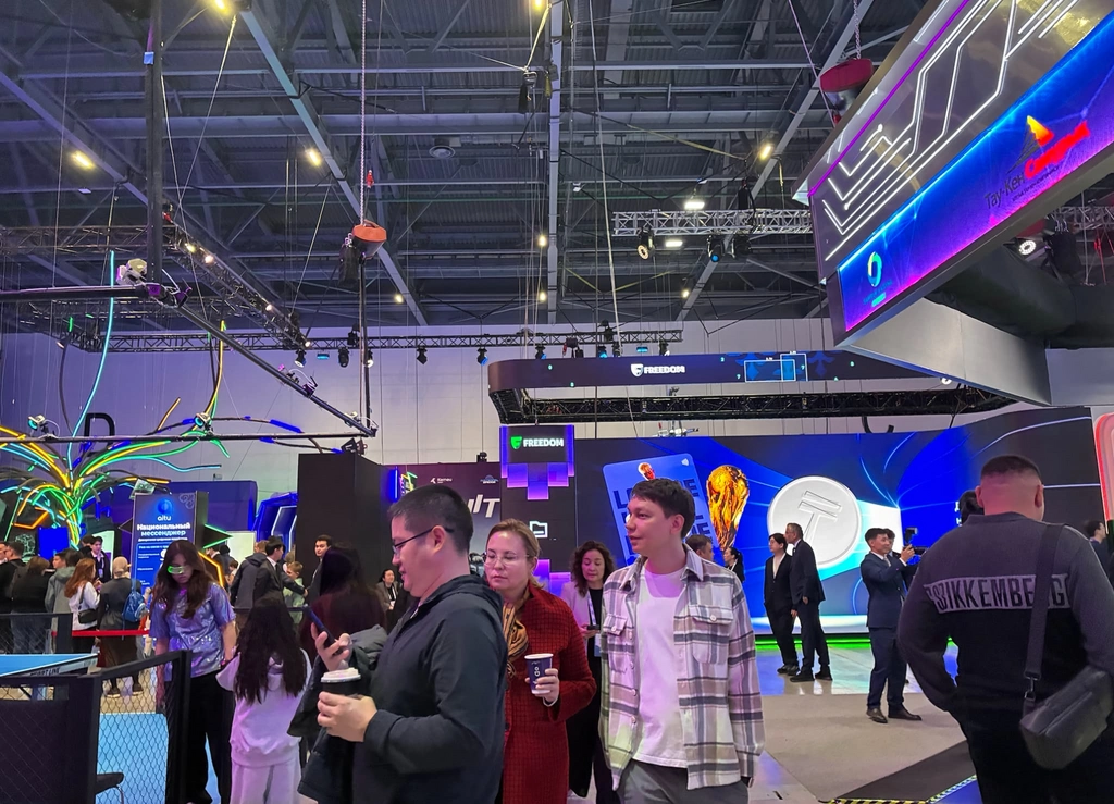 The exhibition hall at AI & Digital Bridge in Kazakhstan